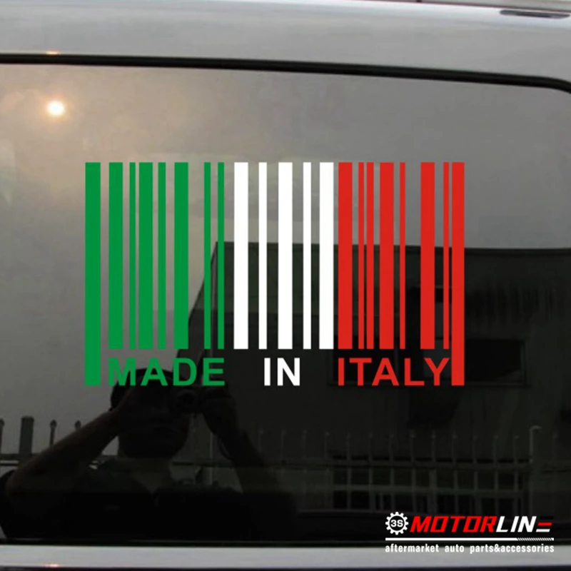 Made In Italy UPC Barcode Decal Sticker Italy Flag fit for Fiat Alfa Romeo die cut no background
Made In Italy UPC Barcode Decal Sticker Italy Flag fit for Fiat Alfa Romeo die cut no background