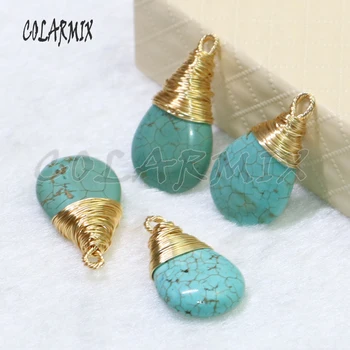 10 pieces Blue stone pendants drop beads wire wrap necklace pendants wholesale pearl Gems for women 9119
10 pieces Blue stone pendants drop beads wire wrap necklace pendants wholesale pearl Gems for women 9119