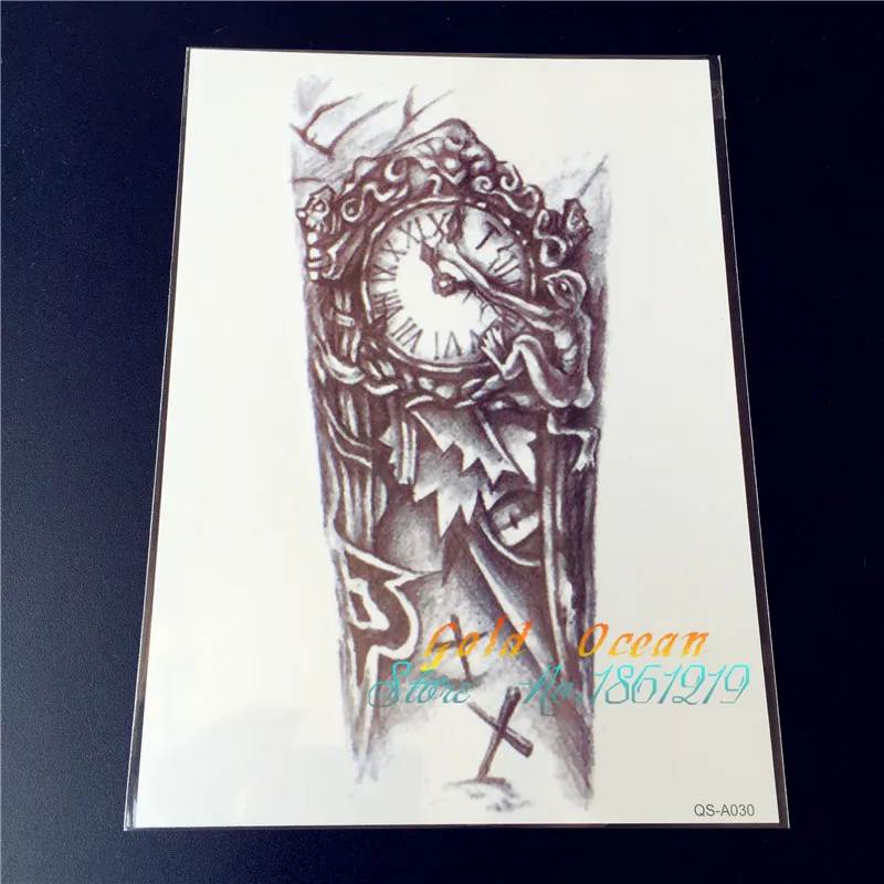 Large! 15*21CM Removable Body Art Arm Shoulder Evil Old Clock Temporary Tattoo Men GQS-A030 Fake Transfer Cross ArmBand Stickers
Large! 15*21CM Removable Body Art Arm Shoulder Evil Old Clock Temporary Tattoo Men GQS-A030 Fake Transfer Cross ArmBand Stickers