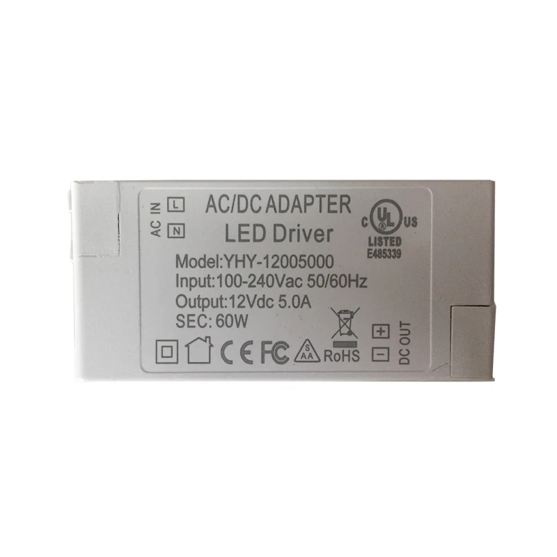 1PIECES HOT SALE LED Driver AC 100-240V to DC 12V 5.0A Led Power Adapter Transformers for LED Strip 60W Power Supply
1PIECES HOT SALE LED Driver AC 100-240V to DC 12V 5.0A Led Power Adapter Transformers for LED Strip 60W Power Supply