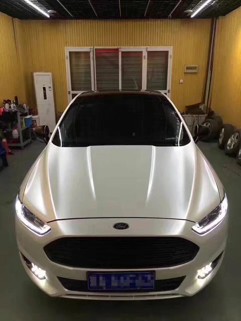 White Metallic Flash Vinyl Wrap-2
