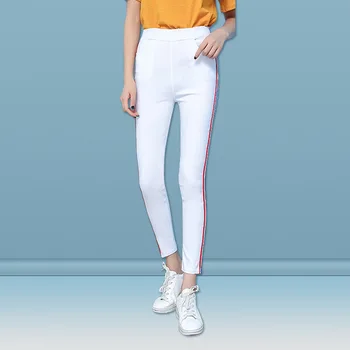 WKOUD Side Striped Leggings For Women Summer Skinny Pencil Pants High Waist Stretch Spring Trousers Female Black Legging P8938
WKOUD Side Striped Leggings For Women Summer Skinny Pencil Pants High Waist Stretch Spring Trousers Female Black Legging P8938