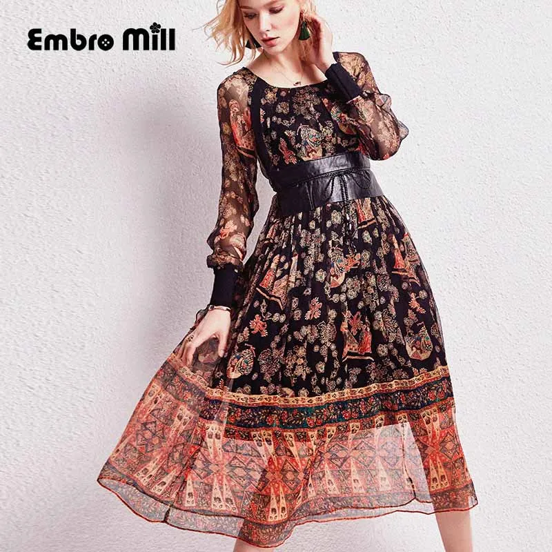 High-end spring O-Neck Silk Light luxury Sheep skin splice Retro Raglan sleeves Silk noble printing Floral women dress S-XL
High-end spring O-Neck Silk Light luxury Sheep skin splice Retro Raglan sleeves Silk noble printing Floral women dress S-XL