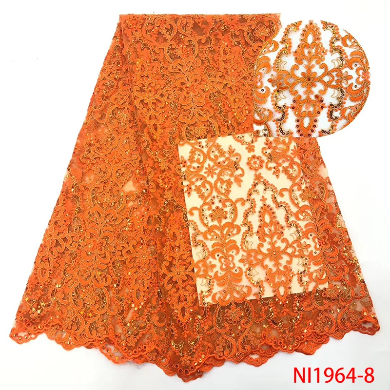 High Qualily Burnt Orange African Tulle Lace Fabrics with Sequins French Mesh Lace Fabric for Wedding Dress AMYNI1964
High Qualily Burnt Orange African Tulle Lace Fabrics with Sequins French Mesh Lace Fabric for Wedding Dress AMYNI1964