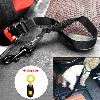 

Adjustable Pet Dog Cat Car Seat Belt Safety Leads Vehicle Seatbelt Harness Nylon Car Restraint with Elastic Bungee Leash