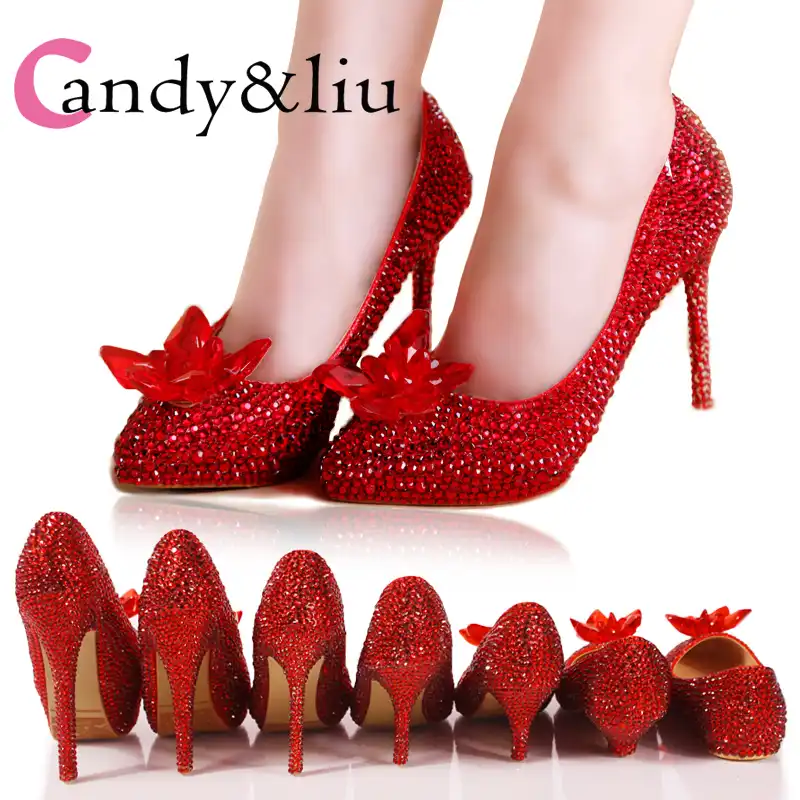 red crystal heels