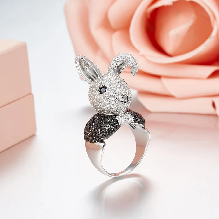 2018 Brand New Design rabbit ring 925 sterling silver AAA mirco zircons Funny cute love 3D animal bunny Mr Rabbit ring Women
2018 Brand New Design rabbit ring 925 sterling silver AAA mirco zircons Funny cute love 3D animal bunny Mr Rabbit ring Women