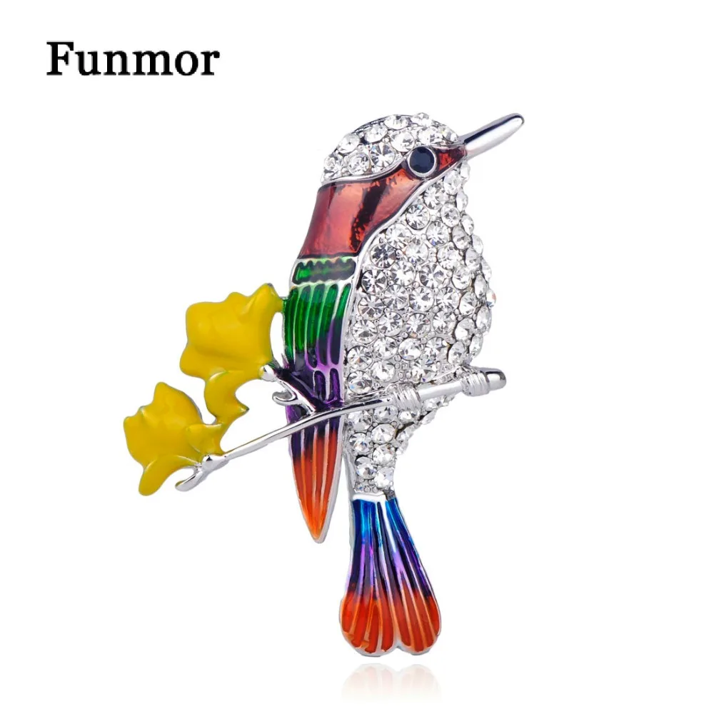FUNMOR Colorful Enamel Bird Flower Brooches For Women Kids Coat Dress Decoration Collar Clip Crystal Vivid Animal Brooch Pins
FUNMOR Colorful Enamel Bird Flower Brooches For Women Kids Coat Dress Decoration Collar Clip Crystal Vivid Animal Brooch Pins
