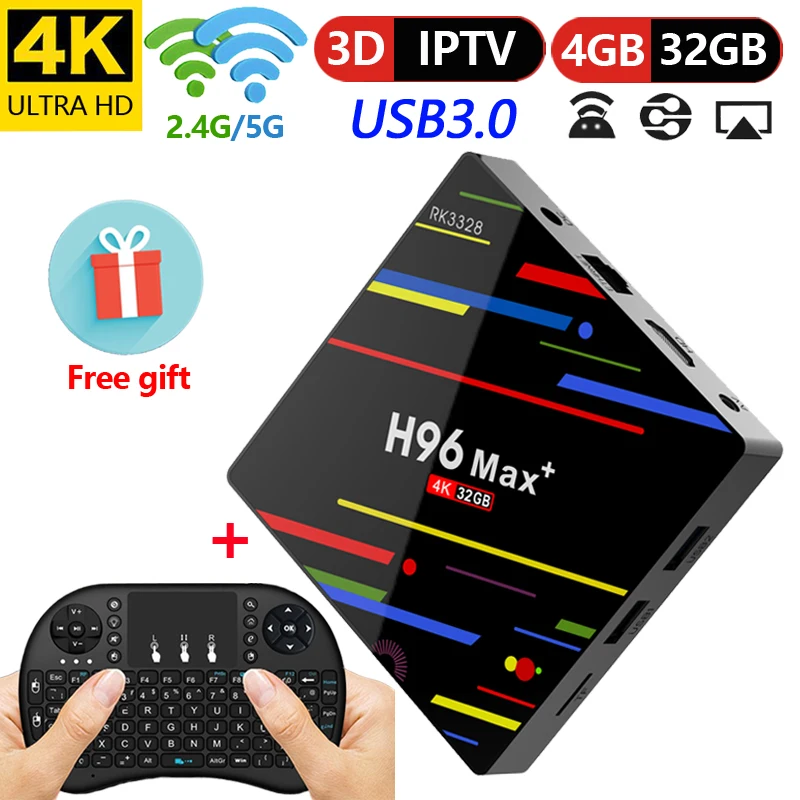 Android 8.1 TV BOX 4GB RAM 32GB Rk3328 H96 Max Plus 4K Quad core IPTV Media Player
Android 8.1 TV BOX 4GB RAM 32GB Rk3328 H96 Max Plus 4K Quad core IPTV Media Player