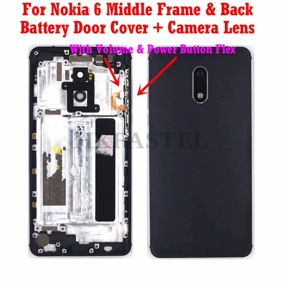 For Nokia 6 Original Single Housing Mobile Phone LCD Middle Frame Back battery door cover volume power button
For Nokia 6 Original Single Housing Mobile Phone LCD Middle Frame Back battery door cover volume power button