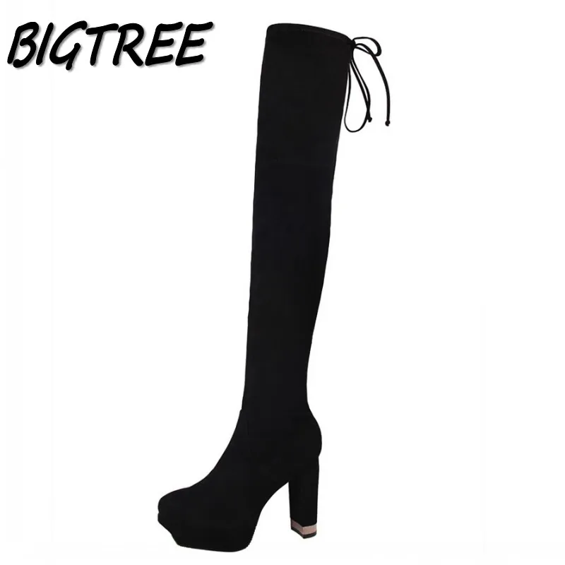 BIGTREE Autumn Winter Women Over The Knee Long Boots Shoes Woman Fashion Winter shoes Lace-Up Round Toe Black High Heels Boot
BIGTREE Autumn Winter Women Over The Knee Long Boots Shoes Woman Fashion Winter shoes Lace-Up Round Toe Black High Heels Boot