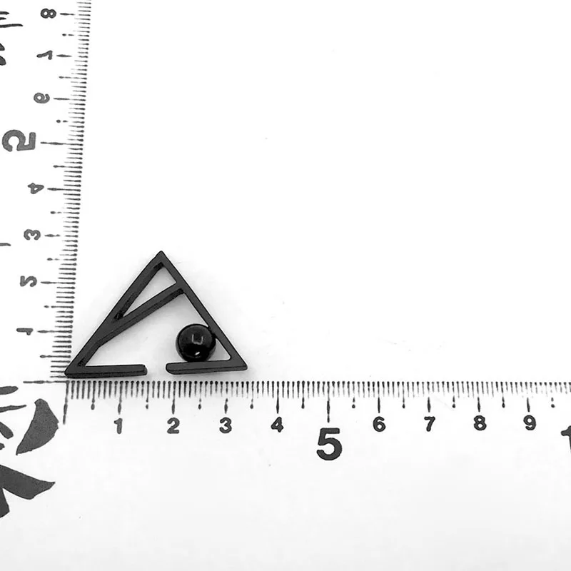 Уникальные черные треугольные серьги манжеты унисекс жемчужные пусеты без