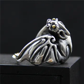 C&R Pure 925 Sterling Silver Rings for Women bat shape gold eyes ring men's Thai silver retro Fine Jewelry Size 6-9 Adjustable
C&R Pure 925 Sterling Silver Rings for Women bat shape gold eyes ring men's Thai silver retro Fine Jewelry Size 6-9 Adjustable