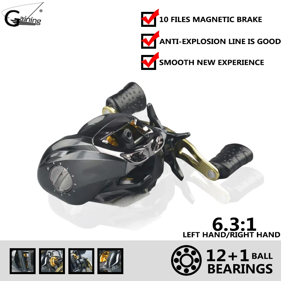 12+1BB 6.3:1 Baitcast Fishing Wheel High Speed Fishing Reel Right/Left Hand Casting Sea Fishing Reel Saltwater Baitcasting Wheel
12+1BB 6.3:1 Baitcast Fishing Wheel High Speed Fishing Reel Right/Left Hand Casting Sea Fishing Reel Saltwater Baitcasting Wheel