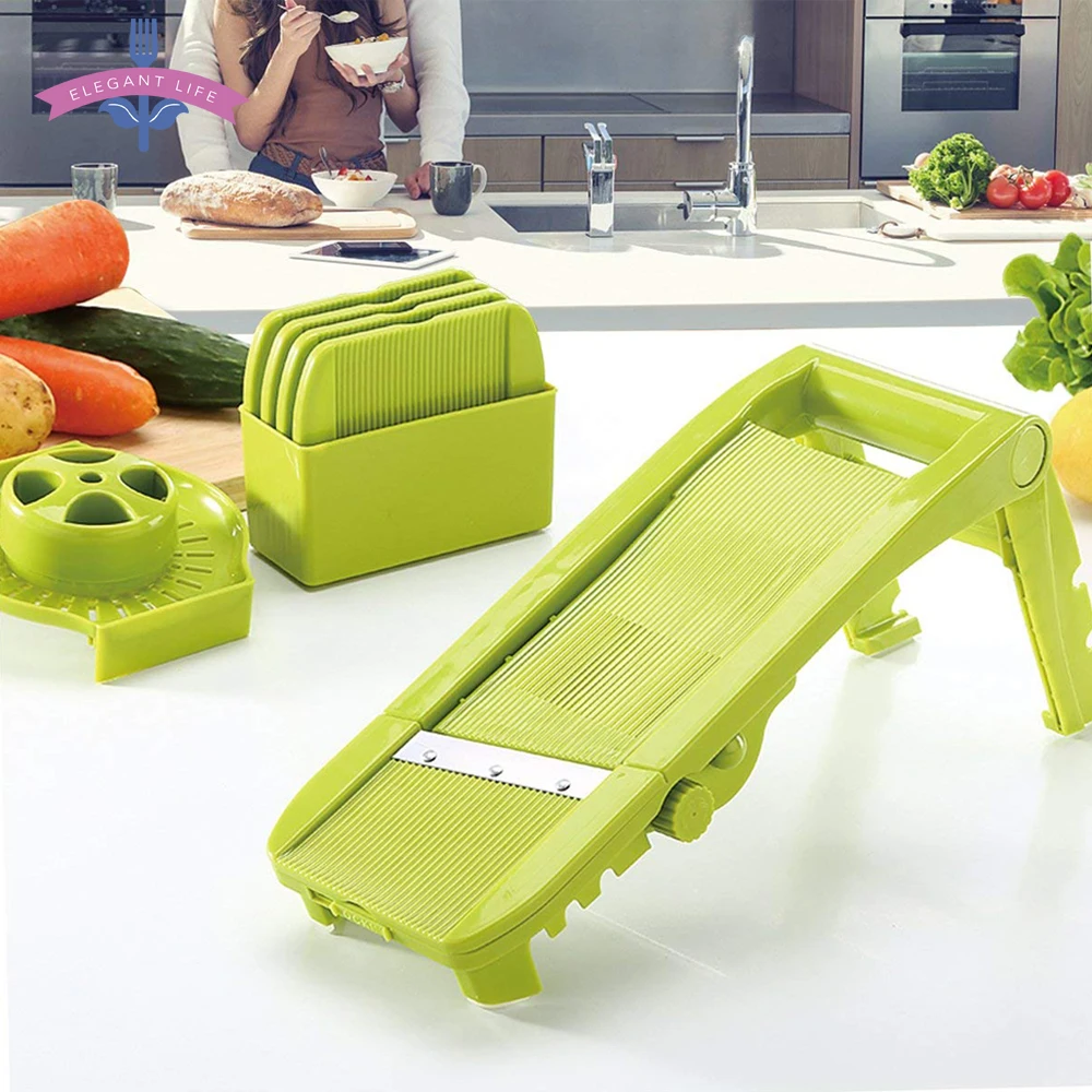 Manual Slicer Kitchen Vegetable Fruit Grinder Cutter Adjustable Foot Grater Mandoline Shredder Chopper 5 Stainless Steel Blades
Manual Slicer Kitchen Vegetable Fruit Grinder Cutter Adjustable Foot Grater Mandoline Shredder Chopper 5 Stainless Steel Blades
