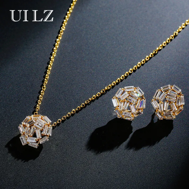 UILZ Sweety Jewelry AAA Cubic Zirconia Brilliant Jewelry Sets Flower Shape Pendant Necklaces Earring Sets For Brides US342
UILZ Sweety Jewelry AAA Cubic Zirconia Brilliant Jewelry Sets Flower Shape Pendant Necklaces Earring Sets For Brides US342