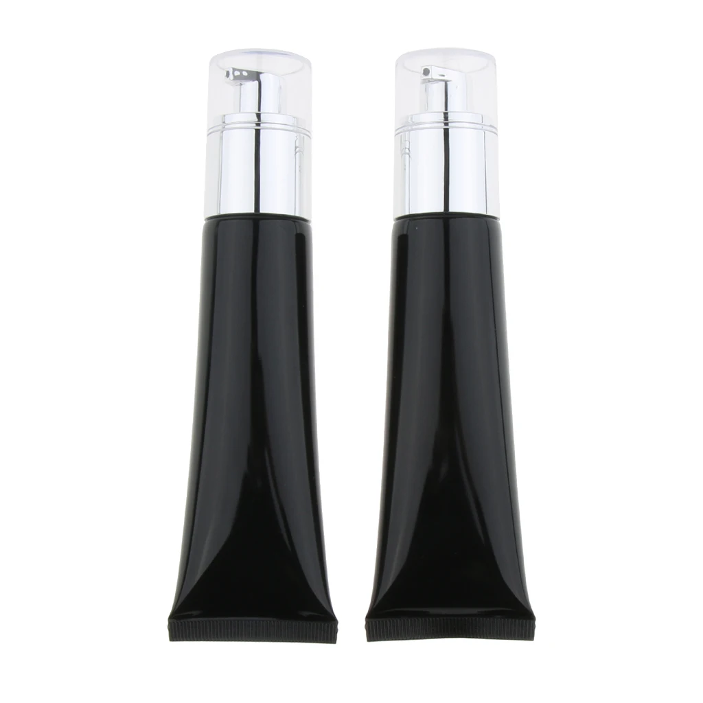 2pcs Travel Refillable Empty Pump Bottle Cosmetic Makeup Cream Balm Foundation Tubes Vials Container 50ml 2pcs Travel Refillable Empty Pump Bottle Cosmetic Makeup Cream Balm Foundation Tubes Vials Container 50ml