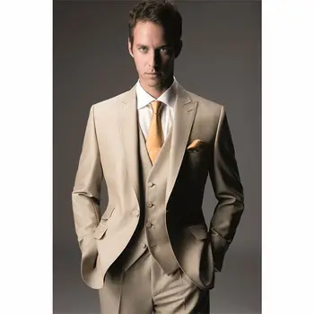 Khaki Man Normal Prom Suits Groom Tuxedos Groomsman Blazer Business Suits (Jacket+Pants+Vest+Tie) NO:209
Khaki Man Normal Prom Suits Groom Tuxedos Groomsman Blazer Business Suits (Jacket+Pants+Vest+Tie) NO:209