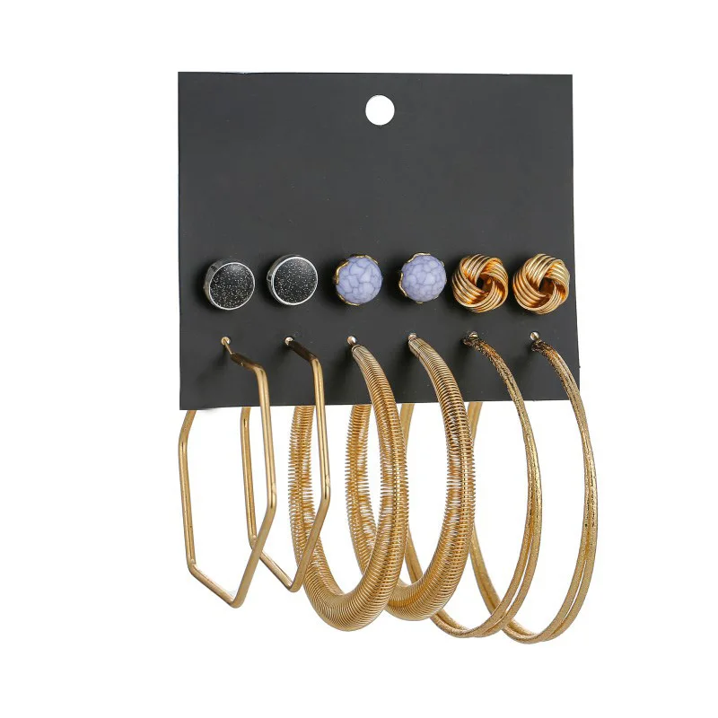 Fashion Jewelry 6Pcs/set Spring Stone Spiral Earrings Set For Women Good Gift
Fashion Jewelry 6Pcs/set Spring Stone Spiral Earrings Set For Women Good Gift