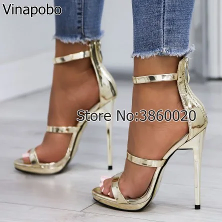 VINAPOBO women new concise simple strappy open toe ankle strap mary jane stiletto cut out sandals pump high heels gold silver
VINAPOBO women new concise simple strappy open toe ankle strap mary jane stiletto cut out sandals pump high heels gold silver