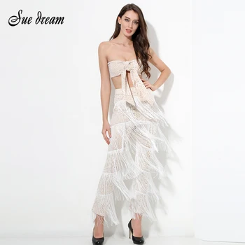 2020 Summer New Women Sleeveless Backless Fashion Bow Hollow Out Tassel Wide Leg Pants Club Black Green Apricot Pants Vestidos
2020 Summer New Women Sleeveless Backless Fashion Bow Hollow Out Tassel Wide Leg Pants Club Black Green Apricot Pants Vestidos