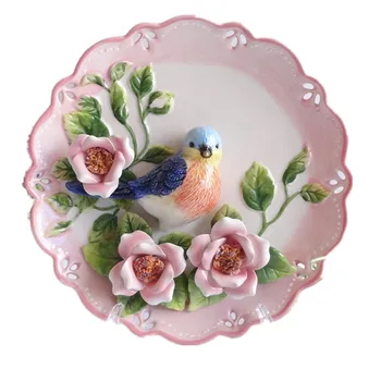 Ceramic 3D rose bird decorative hanging plate craft ornament living room wall decorations embossed decorative plate home pendant
Ceramic 3D rose bird decorative hanging plate craft ornament living room wall decorations embossed decorative plate home pendant