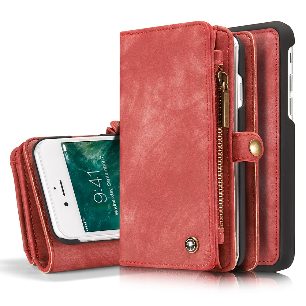 CaseMe роскошные чехлы-бумажники для iPhone 7 из натуральной кожи флип-чехол Capinha