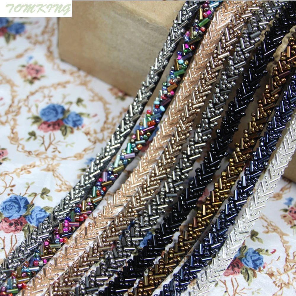 New brand 8mm 1yd Glass beads beaded lace trim fabric handmade laciness accessories diy collar bordered clothes decoration
New brand 8mm 1yd Glass beads beaded lace trim fabric handmade laciness accessories diy collar bordered clothes decoration