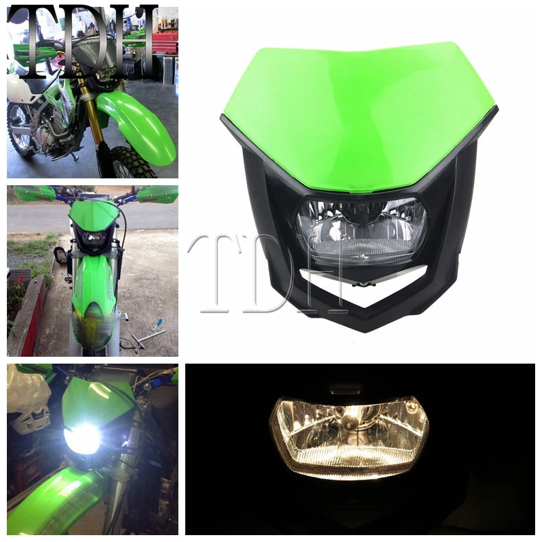 Green 12V 35W Head Lamp Streetfighter Motorcycle Dirt Bike Motocross Headlight For Yamaha WR250F WR450F KAWASAKI KLX 250 450
Green 12V 35W Head Lamp Streetfighter Motorcycle Dirt Bike Motocross Headlight For Yamaha WR250F WR450F KAWASAKI KLX 250 450
