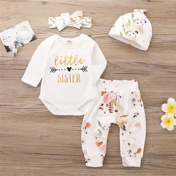 Baby Girl Fall Clothes Little Sister Suits New Born Long Sleeve Romper+Pants 4PCS Outfit winter baby clothing
Baby Girl Fall Clothes Little Sister Suits New Born Long Sleeve Romper+Pants 4PCS Outfit winter baby clothing