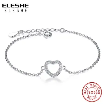 ELESHE 100% 925 Sterling Silver Forever Heart Link Chain Bracelets for Women Rose Gold Color Wedding Bracelet Authentic Jewelry
ELESHE 100% 925 Sterling Silver Forever Heart Link Chain Bracelets for Women Rose Gold Color Wedding Bracelet Authentic Jewelry