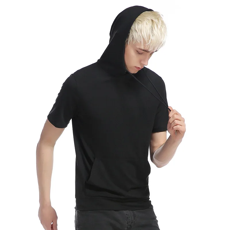Crime man's summer men hooded large pockets tight leisure pure color big yards short sleeve T-shirt
Crime man's summer men hooded large pockets tight leisure pure color big yards short sleeve T-shirt