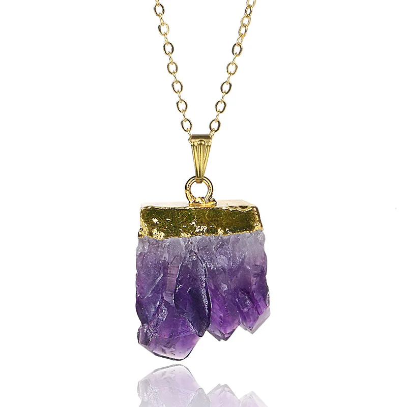 Natural Mineral Amethysts Choker Necklaces For Women Female Gold Plating Irregular Purple Crystal Quartz Slice Pendant Necklaces
Natural Mineral Amethysts Choker Necklaces For Women Female Gold Plating Irregular Purple Crystal Quartz Slice Pendant Necklaces