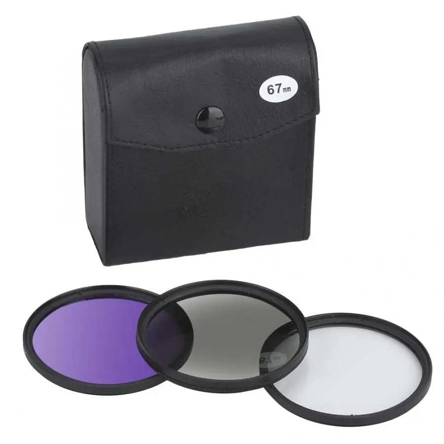 3Pcs 67mm UV CPL FLD Lens Filter Set with Storage Bag for SLR DSLR Camera Lens Filter
3Pcs 67mm UV CPL FLD Lens Filter Set with Storage Bag for SLR DSLR Camera Lens Filter