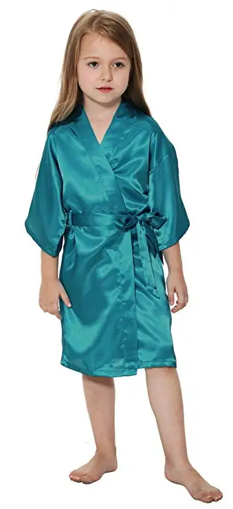 Kids Solid Satin Rayon Kimono Robe Bridesmaid Solid Bathrobe Children Nightgown Sleepwear Dressing Gown Kids Solid Satin Rayon Kimono Robe Bridesmaid Solid Bathrobe Children Nightgown Sleepwear Dressing Gown