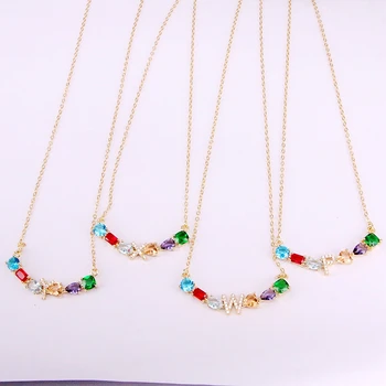 6PCS, Fashion Metal Filled Letter Shaped Crystal Colorful Zirconia CZ Micro Pave Top Quality Charm Pendant Necklaces
6PCS, Fashion Metal Filled Letter Shaped Crystal Colorful Zirconia CZ Micro Pave Top Quality Charm Pendant Necklaces