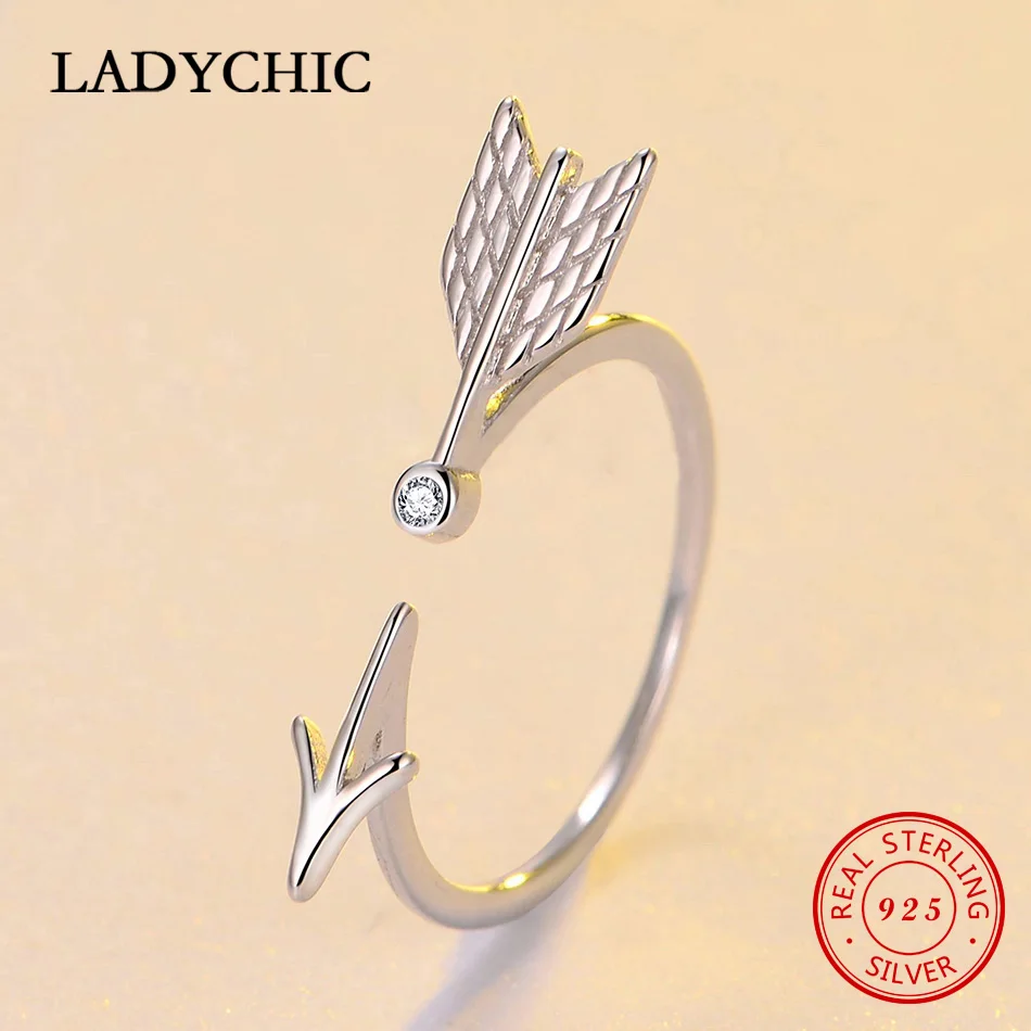 LADYCHIC Authentic 925 Sterling Silver Cupid Arrows Adjustable Ring Personality Open Ring for Lover Best Jewelry Gifts LRS1007
LADYCHIC Authentic 925 Sterling Silver Cupid Arrows Adjustable Ring Personality Open Ring for Lover Best Jewelry Gifts LRS1007