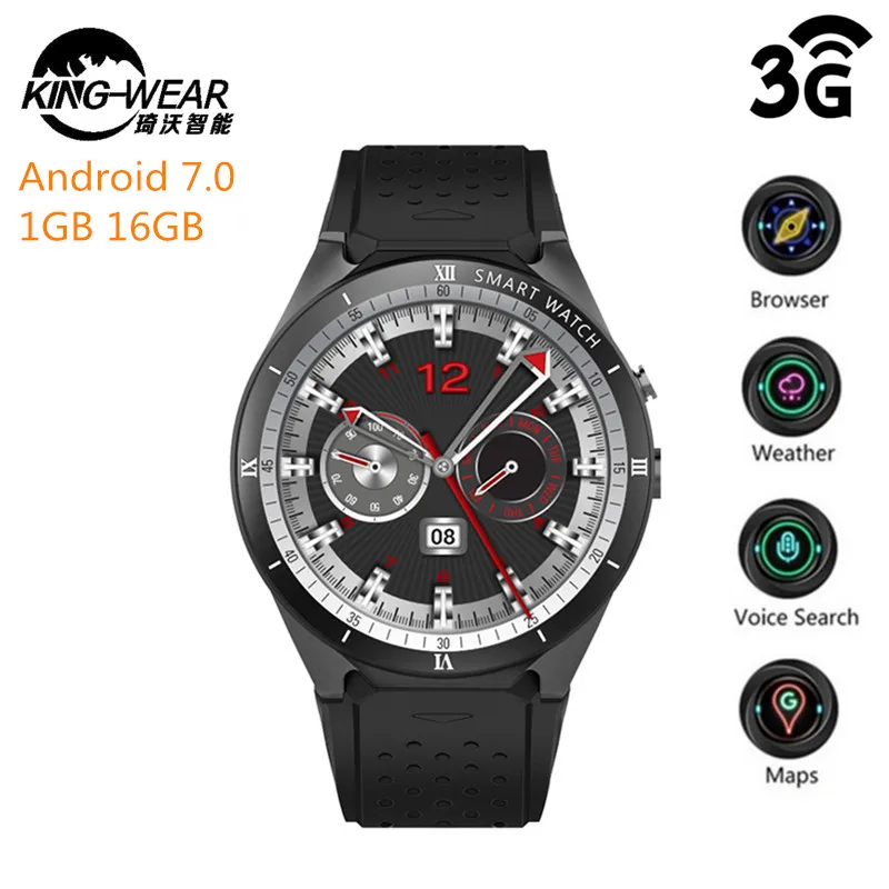 KingWear KW88 Pro 3G Smartwatch Phone Android 7.0 Quad Core 1.3GHz 1GB 16GB Bluetooth 4.0 Smart Watch Phone GPS Wearable Devices
KingWear KW88 Pro 3G Smartwatch Phone Android 7.0 Quad Core 1.3GHz 1GB 16GB Bluetooth 4.0 Smart Watch Phone GPS Wearable Devices