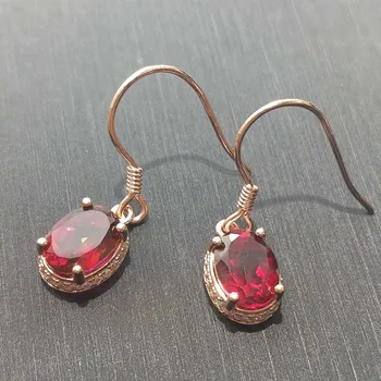 FLZB , Natural red topaz gemstone earring in 925 sterling silver with 18k rose gold plated for lady birthday gift
FLZB , Natural red topaz gemstone earring in 925 sterling silver with 18k rose gold plated for lady birthday gift