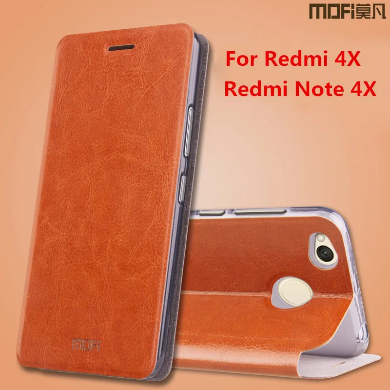 Чехол для Redmi 4x Note 4X оригинальный кожаный чехол-книжка Mofi с подставкой Xiaomi