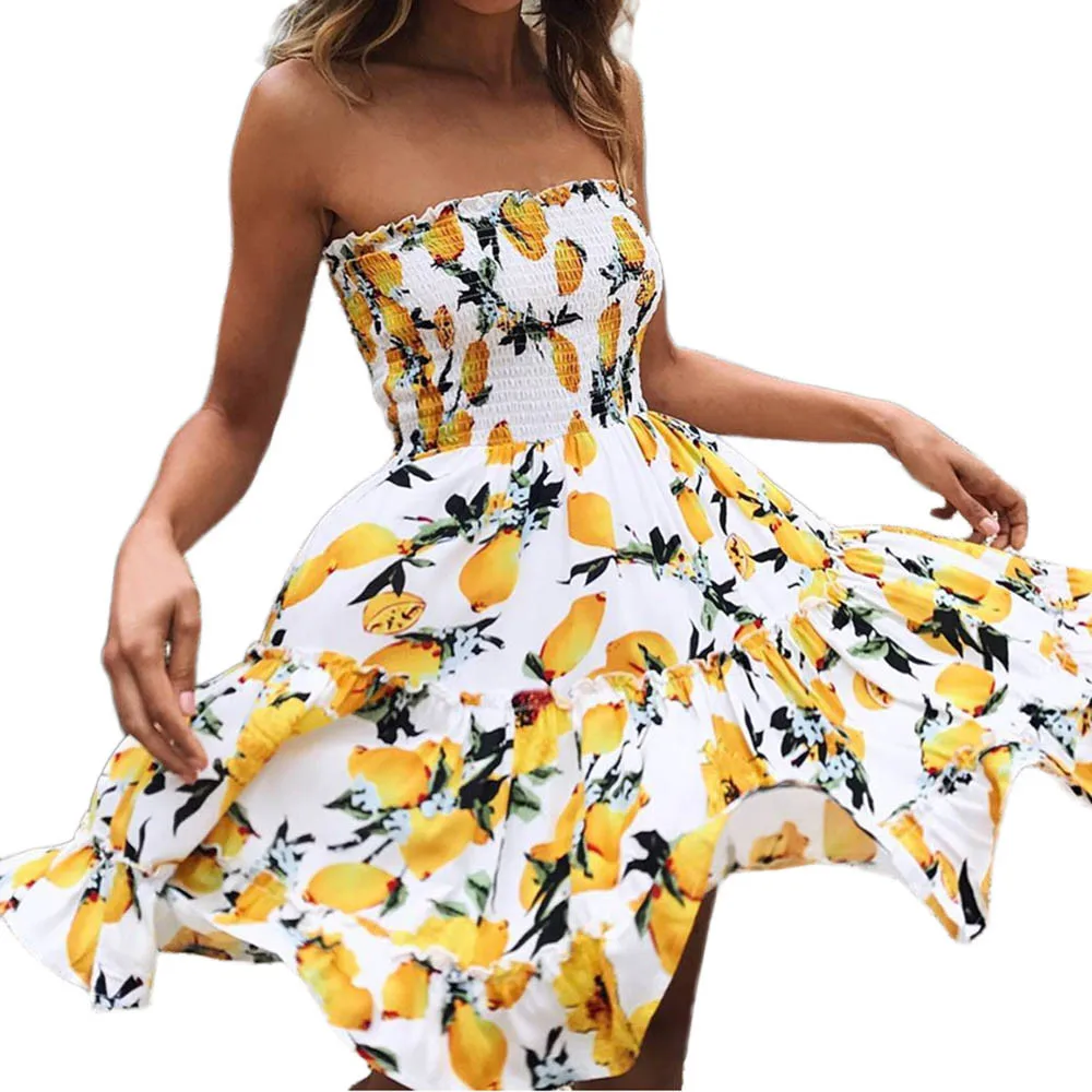 CHAMSGEND Summer Women's sexy wrapped chest print dress fashion holiday wind beach skirt temperament loose elegant short skirt
CHAMSGEND Summer Women's sexy wrapped chest print dress fashion holiday wind beach skirt temperament loose elegant short skirt
