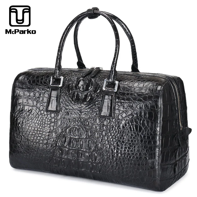 Фото McParko роскошная дорожная сумка мужская для багажа из натуральной кожи крокодила