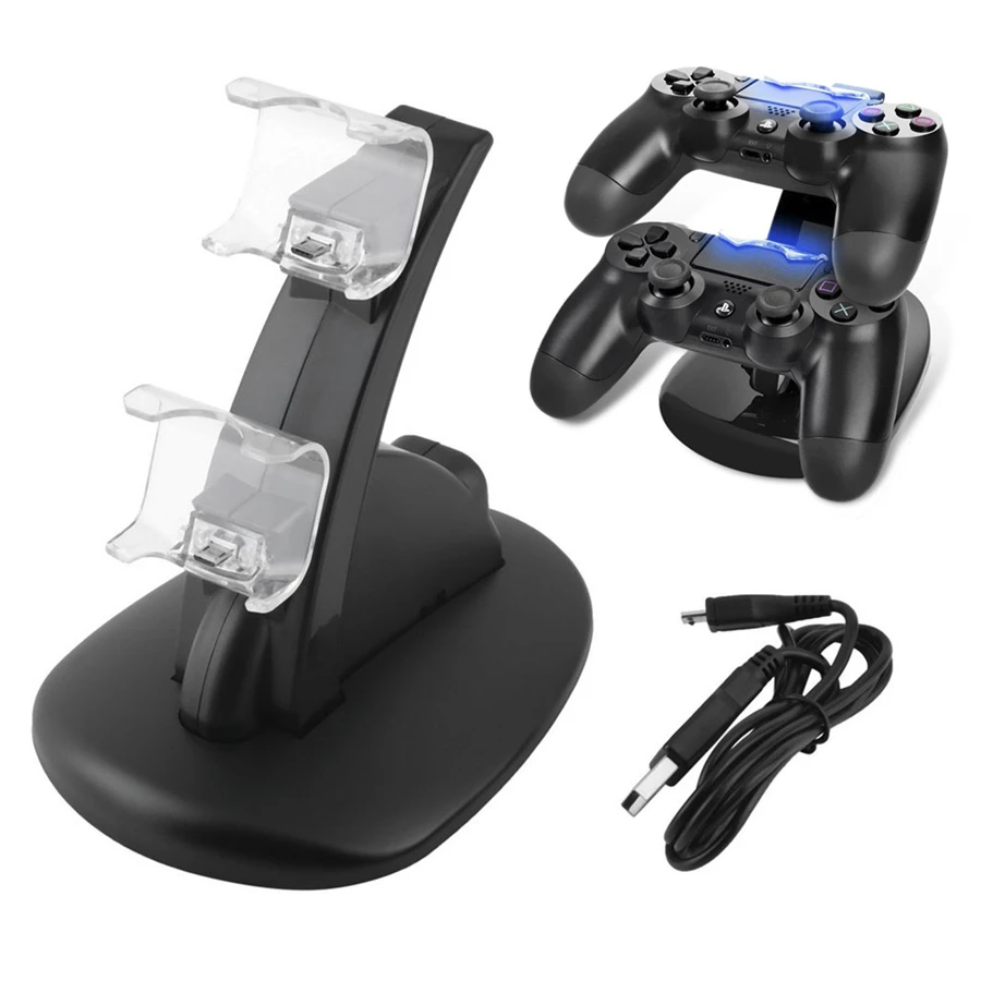 For ps4 Dual USB Charger Dock Stand for Sony PS4 Playstation 4 Controller LED Controller Charging Stand for ps4 Game Accessories
For ps4 Dual USB Charger Dock Stand for Sony PS4 Playstation 4 Controller LED Controller Charging Stand for ps4 Game Accessories