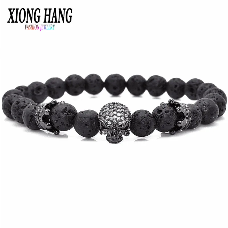 Trendy Lava Stone Beads CZ Skull Helmet And Lmperial Crown Bracelet For Men Women Handmake Bracelet Jewelry Natural beads
Trendy Lava Stone Beads CZ Skull Helmet And Lmperial Crown Bracelet For Men Women Handmake Bracelet Jewelry Natural beads