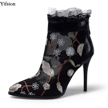 Olomm New Women Summer Embroidered Ankle Boots Thin High Heel Boots Nice Pointed Toe Black Pink Party Shoes Women US Size 4-10
Olomm New Women Summer Embroidered Ankle Boots Thin High Heel Boots Nice Pointed Toe Black Pink Party Shoes Women US Size 4-10