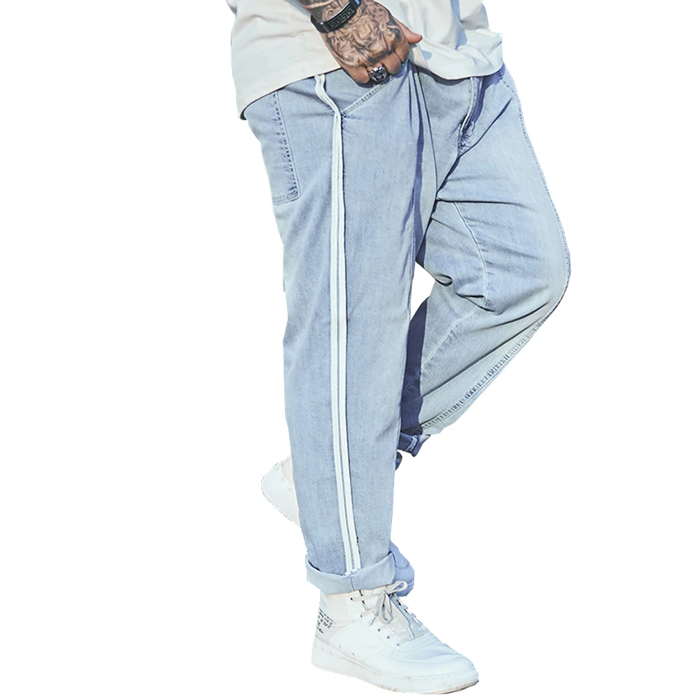 Men's denim jeans Stretch trousers blue 2019 Summer Hip hop streetwear man jeans pants wide designer high quality plus size34-48
Men's denim jeans Stretch trousers blue 2019 Summer Hip hop streetwear man jeans pants wide designer high quality plus size34-48