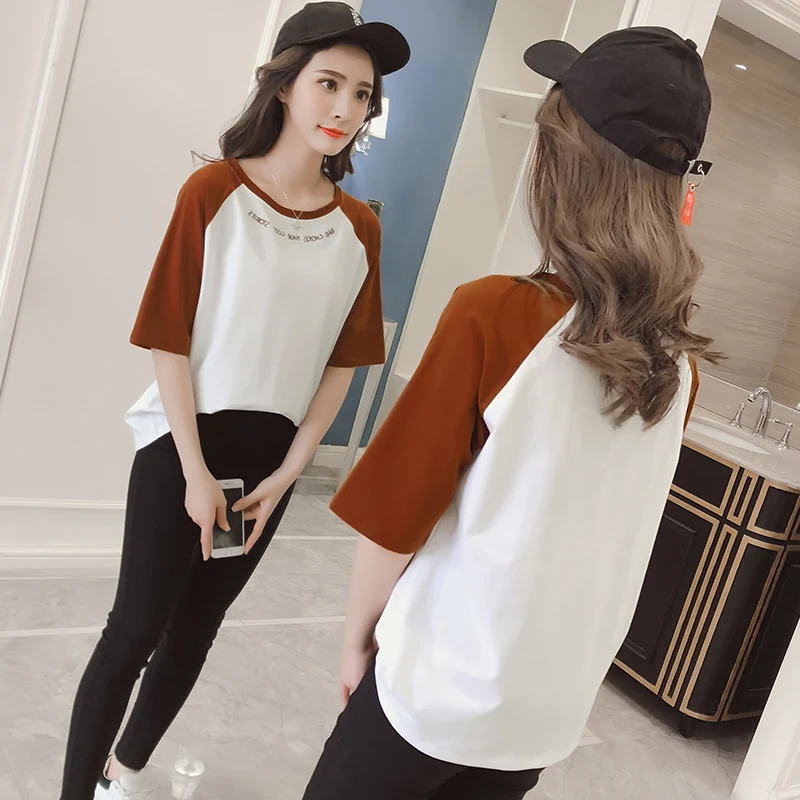 HAYBLST Brand Women T Shirt 2019 Summer Fashion Casual Half Sleeve Tops & Tees Loose Breathable Cotton Letter Plus Size T Shirt
HAYBLST Brand Women T Shirt 2019 Summer Fashion Casual Half Sleeve Tops & Tees Loose Breathable Cotton Letter Plus Size T Shirt