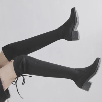 GOXPACER Over Knee Women Motorcycle Boots Mid Heels Boots Casual Martin Boots Slip On Slim Plus Size Genuine Leather Shoes 2018
GOXPACER Over Knee Women Motorcycle Boots Mid Heels Boots Casual Martin Boots Slip On Slim Plus Size Genuine Leather Shoes 2018