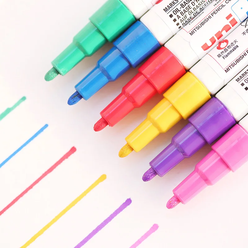 6 pcs/Lot Uni paint marker Medium-fin Oil base opaque pen Drawing on anything Stationery Office accessories school supply 6860
6 pcs/Lot Uni paint marker Medium-fin Oil base opaque pen Drawing on anything Stationery Office accessories school supply 6860