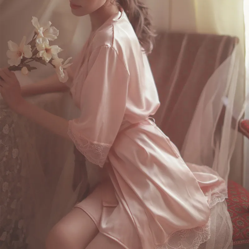 Sexy Home Wear Nightgowns Women New Fashion Nightgown Ladies Lace Sleepwear Silk Night Sleeping Dress Set Female
Sexy Home Wear Nightgowns Women New Fashion Nightgown Ladies Lace Sleepwear Silk Night Sleeping Dress Set Female